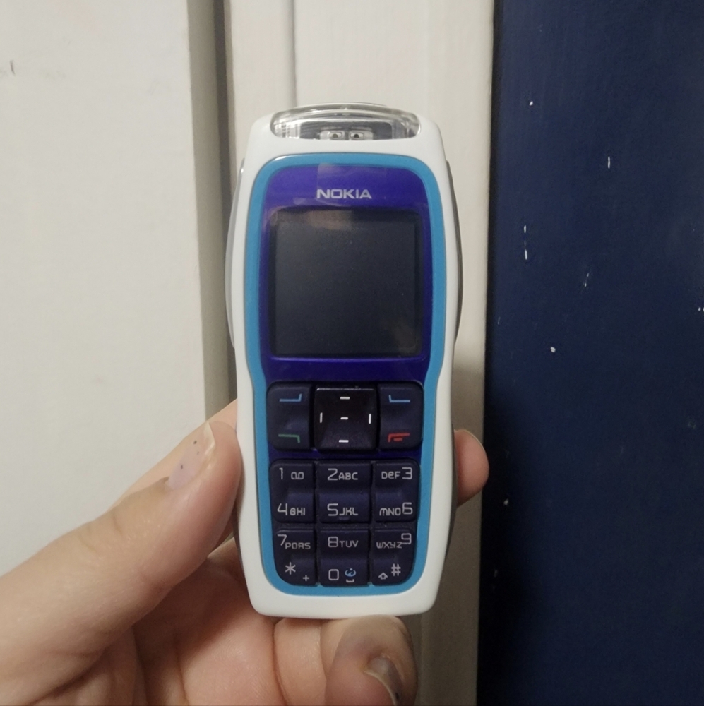 Nokia Blue and White Cell Phone